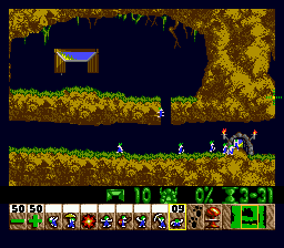 Lemmings (Europe) In game screenshot